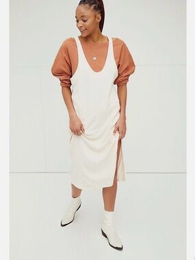 Free People Beach Women Scoop Neck Be Happy Pinafore Dress Size XL